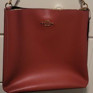 Coach shoulder bag in dusty rose